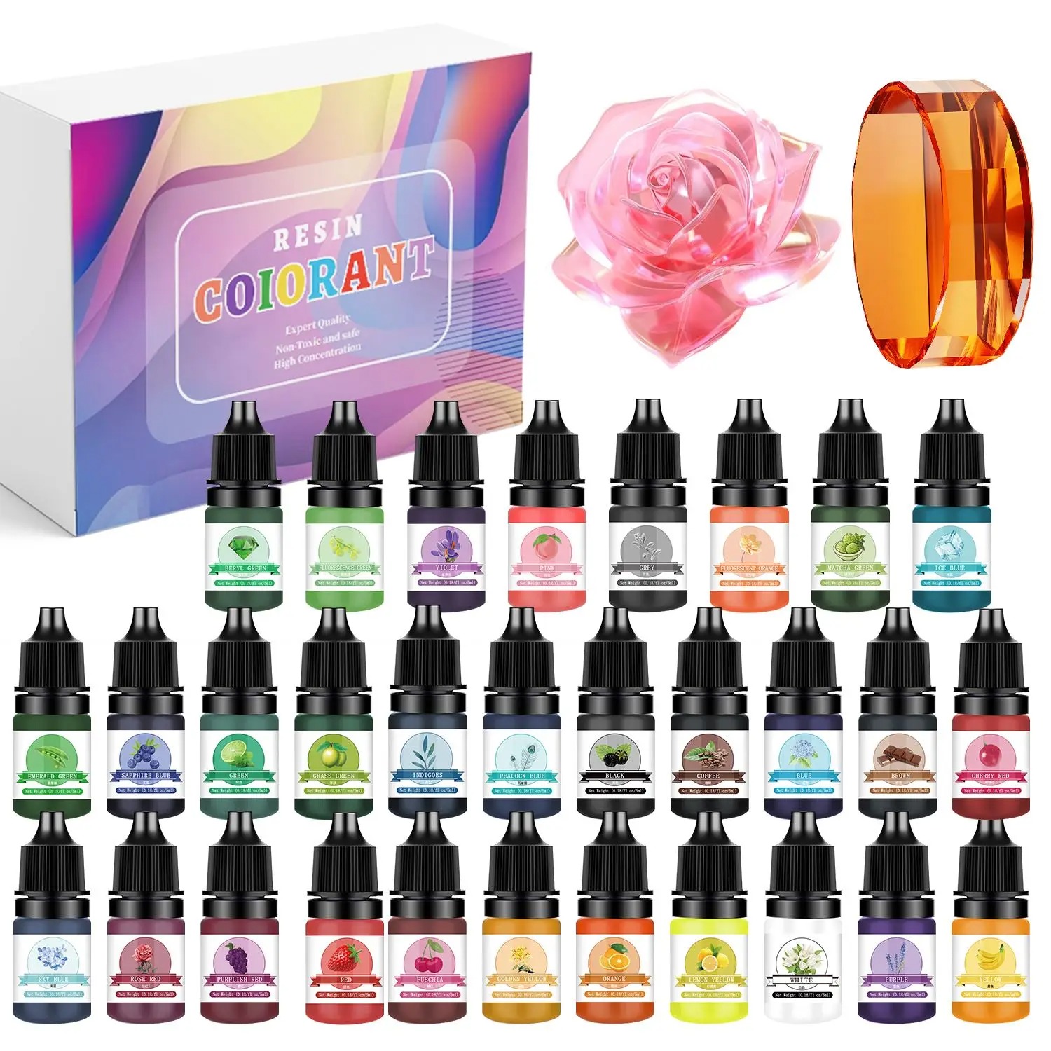 Resin Art Acrylic - 30Colors 5ml Epoxy Resin Pigment Kits