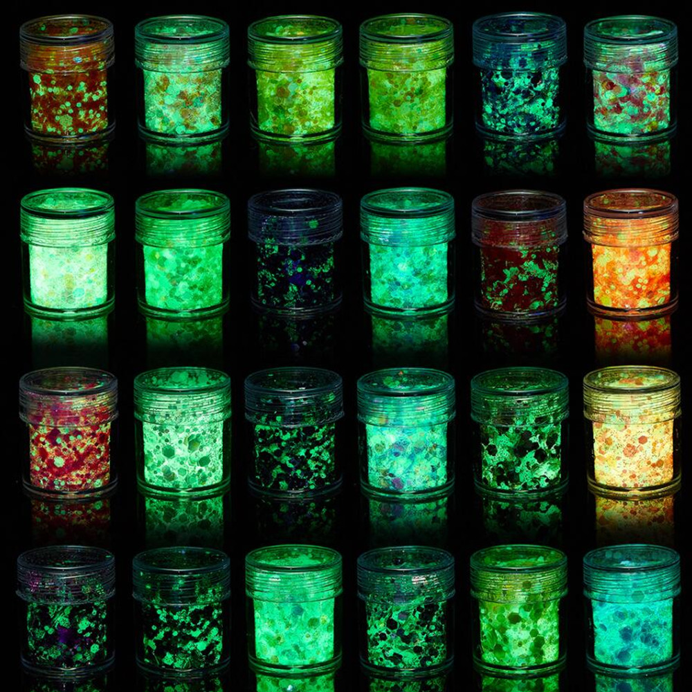 Resin Art And Jewelry - 24 Colors Luminous Sequins Glow in