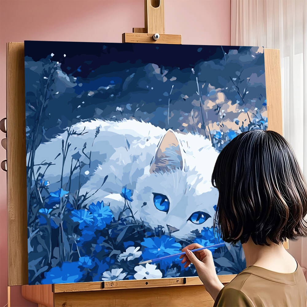 DIY Painting By Numbers Cat An - Resin Art On Canvas 评论和价格