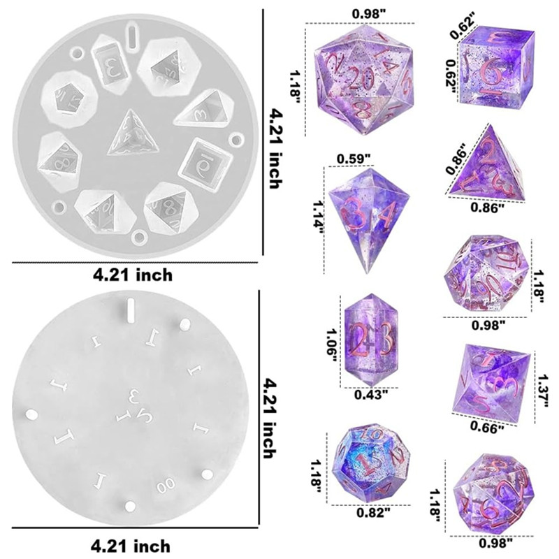DIY DND Sharp Edge Dice Silico - Resin Art Mold 评论和价格