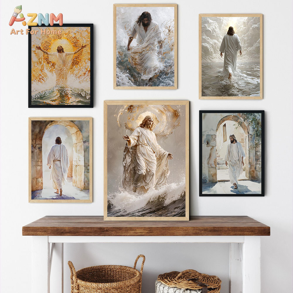 AZNM Jesus Christ Canvas Print - Resin Art On Canvas 评论和价格
