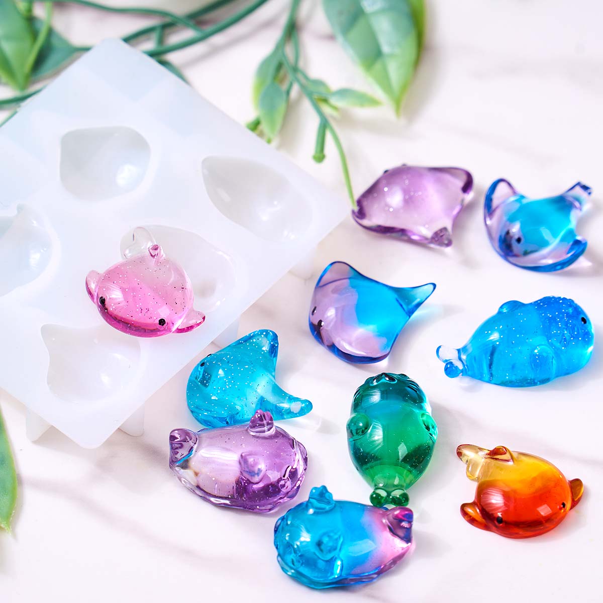 3D Healing Kawaii Manta Ray Wh - Resin Art Mold 评论和价格