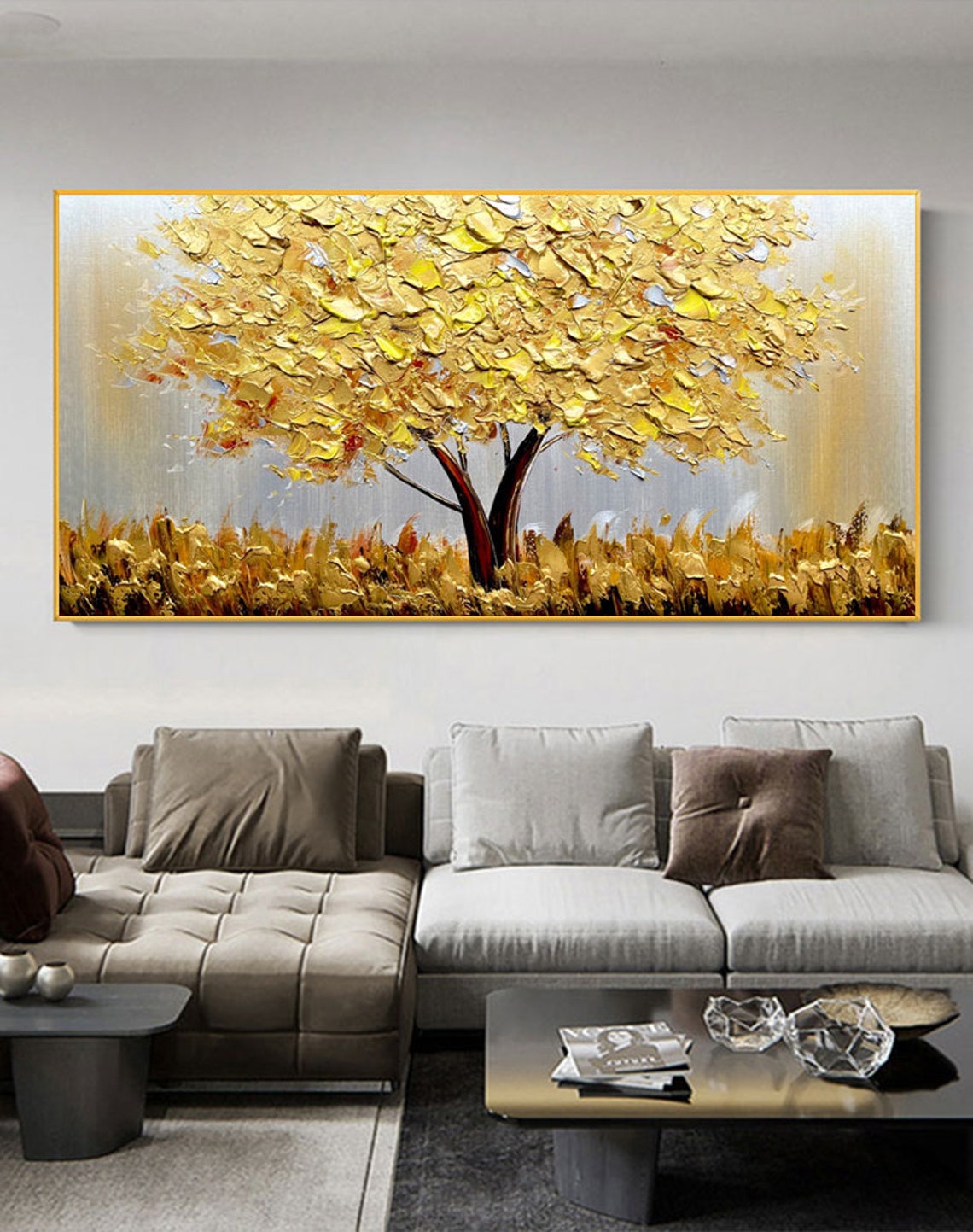 Blooming Gold Tree On Canvas A - Resin Art On Canvas 评论和价格