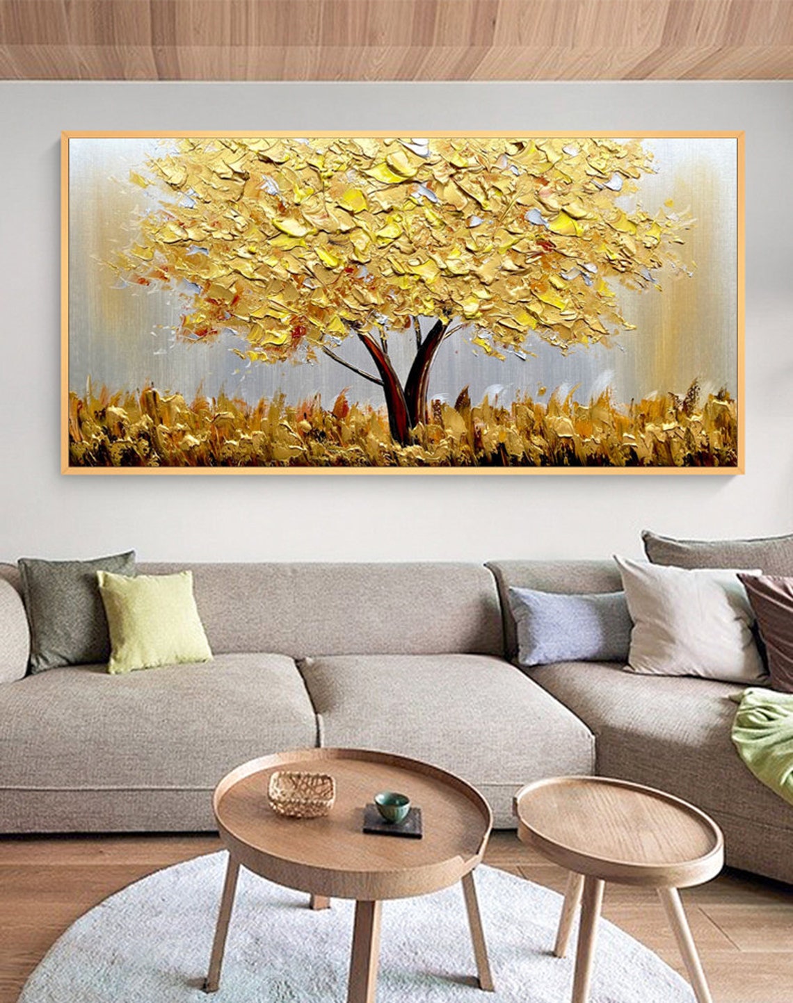 Blooming Gold Tree On Canvas A - Resin Art On Canvas 评论和价格