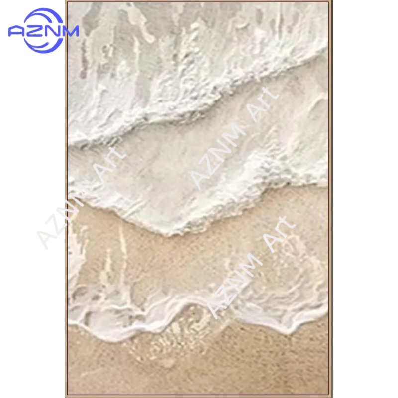 1/3Pcs Textured Beige Coastal  - Resin Art On Canvas 评论和价格